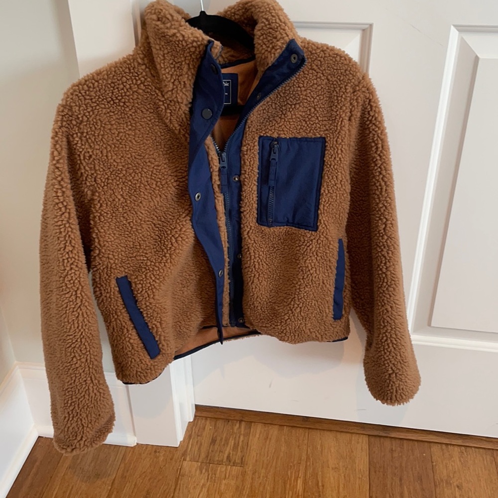 A&F teddy zip up